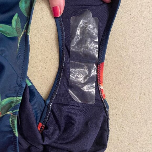 👙👙 COLORFUL CITRUS ORANGE ONE PIECE SWIM SUIT LOW CUT  - NWT - XXL w/ sarong - Picture 3 of 10